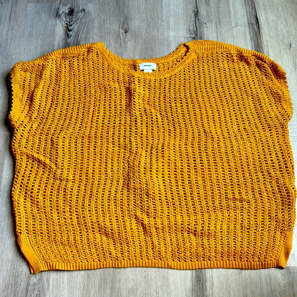 XL Old Navy Short Sleeve Crochet Top - Squash